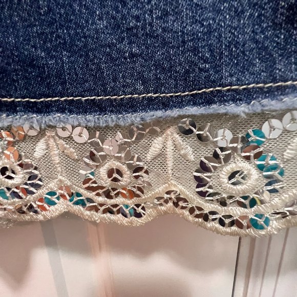 J.Khaki size 14 denim embellished skirt - Picture 4 of 4